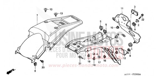 KOTFLUEGEL, HINTEN (XR400RY,1,2,3-ED) XR400RY de 2000